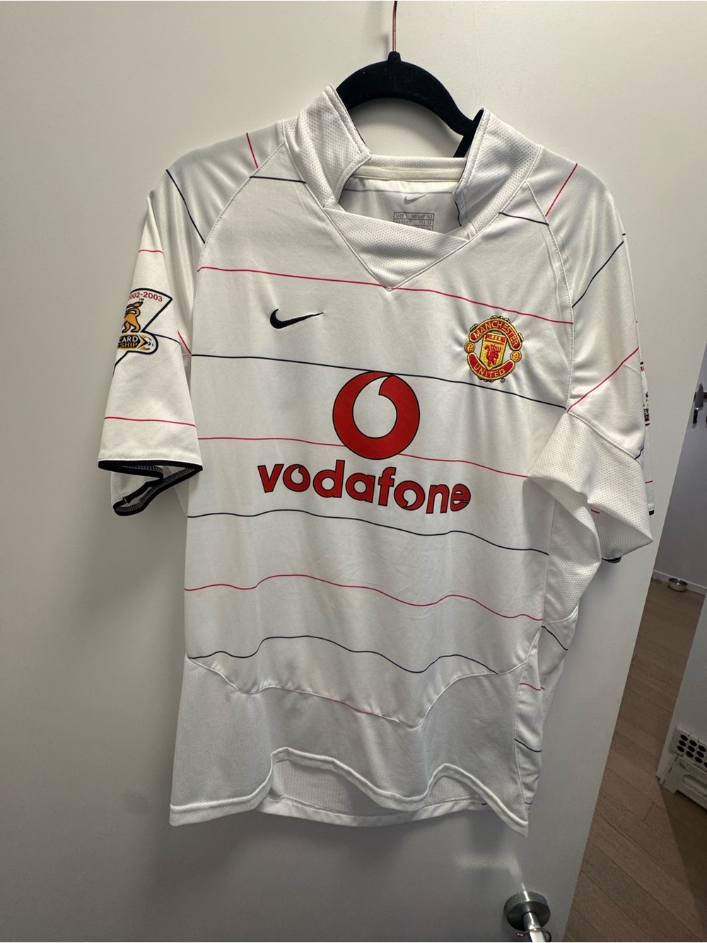 Nike White Manchester United Away Jersey with Red Accents